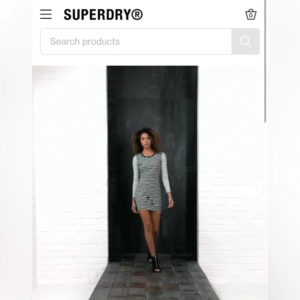 SUPERDRY long sleeve striped mini dress - Picture 3 of 9